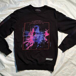 Meta Threads Blurred Face 1987 Crewneck Pullover Black Size S